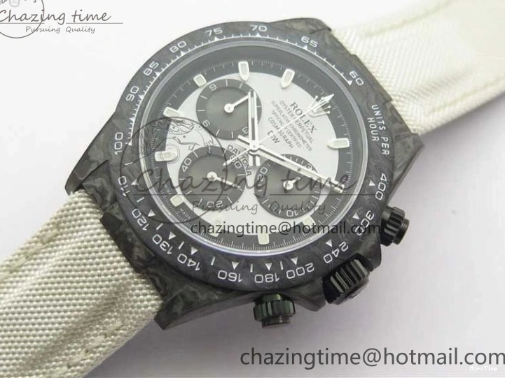 MiroTime 0320 WrinkleFree Daytona DIW Carbon Noob 1:1 Best Edition White Black Dial on Nylon Strap SA 2614